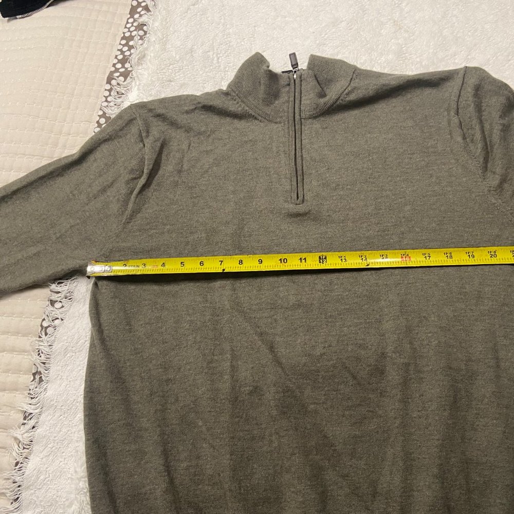 Olive Green 100% Italian Sheep Wool Sweater, Sz M - Picture 10 of 15
